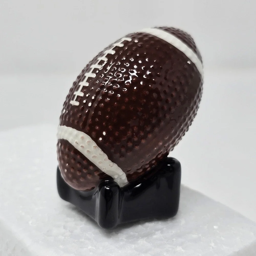 Nora Fleming Mini Football Touchdown! Black Tee Base Brown READ